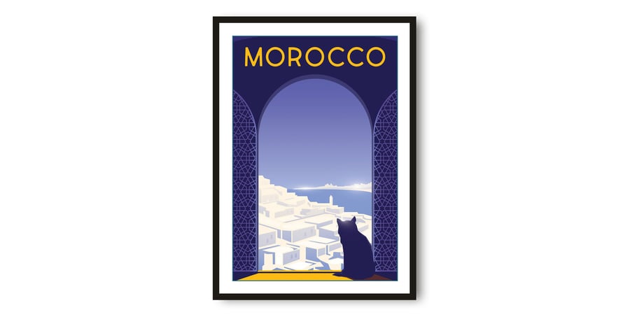 Morocco Travel Poster, Morocco Poster, Colourful Print, Unique Wall Art, Coordin