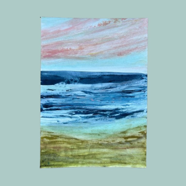 Summer Seconds A5 Original Seascape Painting - Sample 303