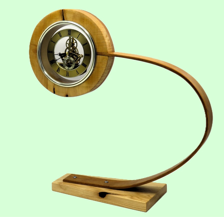 SpringyClox: Handcrafted clock in Ash and Oak woods (SKU-Clox2)