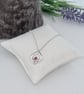 Fine Silver and Red Crystal Diamond Shape Flower Necklace - Image 3