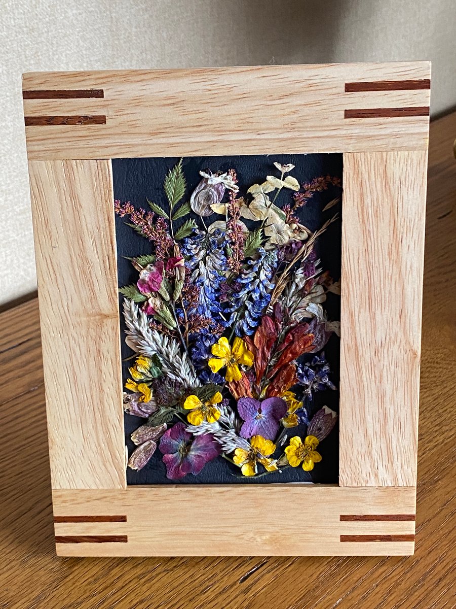 Wooden Framed Real Pressed Flower Arrangement