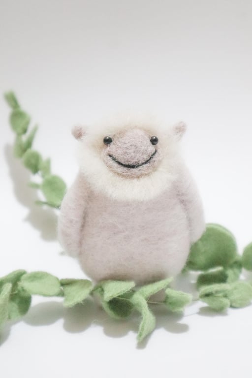 Woolly Yeti - Abonimable Snowman Needle Felted Handmade Christmas Decoration