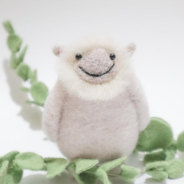 Woolly Yeti - Abonimable Snowman Needle Felted Handmade Christmas Decoration