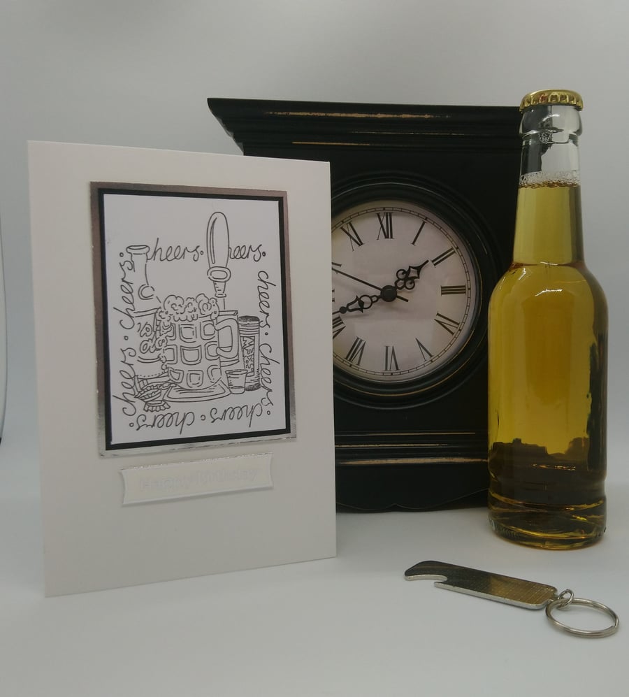 Cheers Hand Stamped Beer Card
