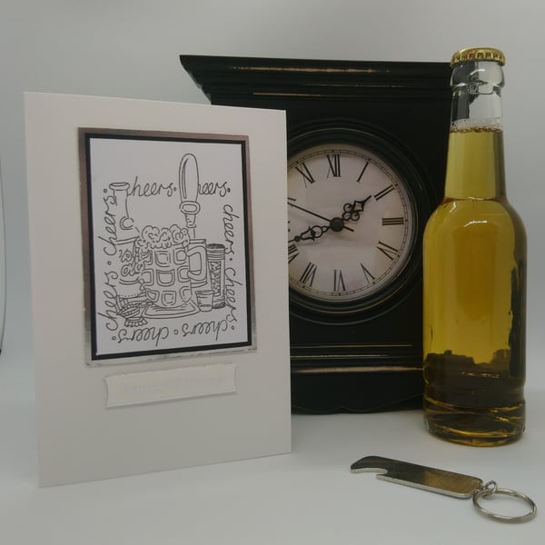 Cheers Hand Stamped Beer Card