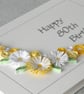 Handmade 80th birthday card with quilled flowers, any age - Image 5