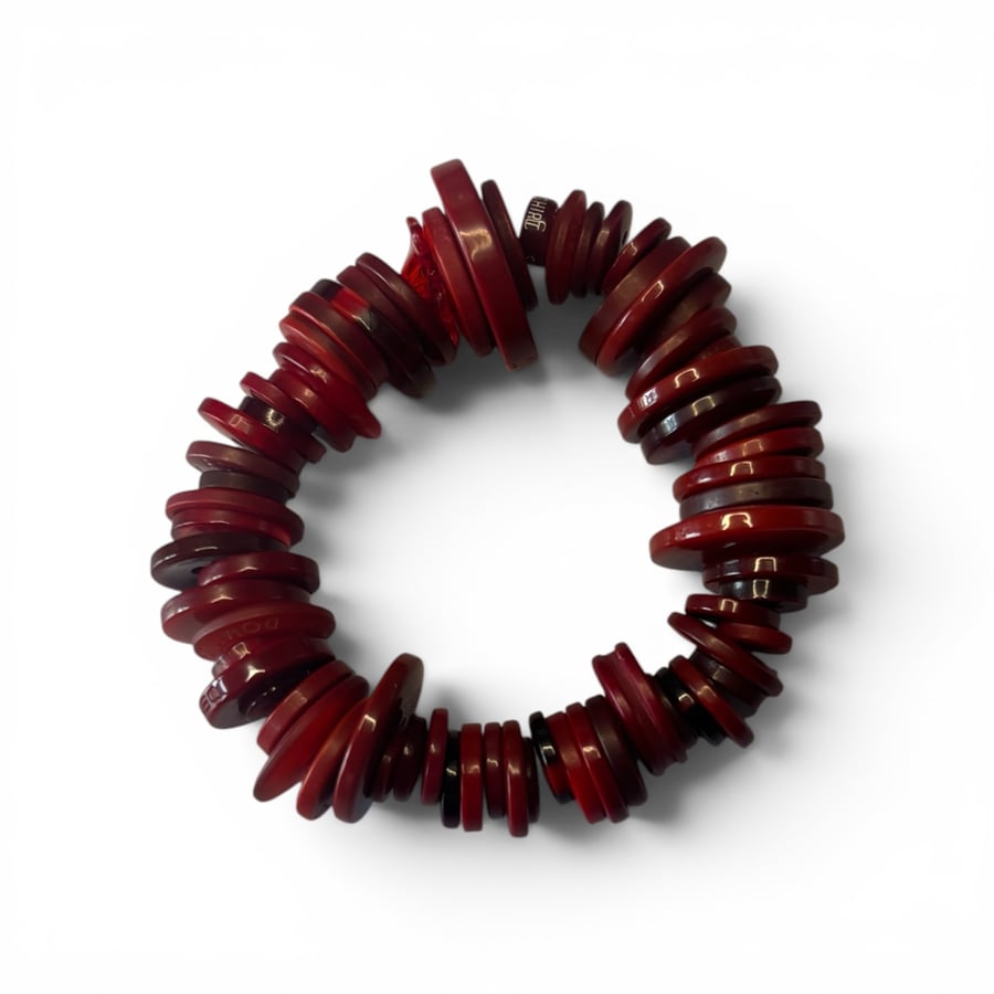 A striking handmade bracelet. 