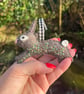 Hand Embroidered Felt Bunny Rabbit Easter Decoration - Image 2