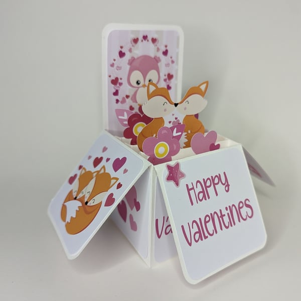 Fox Valentine's Box Card Ready To Post