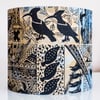 20cm round lampshade Africa African birds ethnic screen printed hand-dyed 