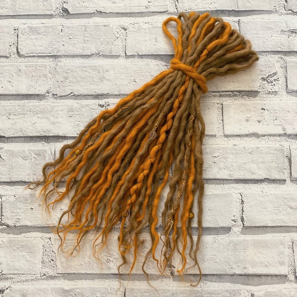 Ginger & Caramel - Wool Dreadlocks - Choose Your Amount and Length 