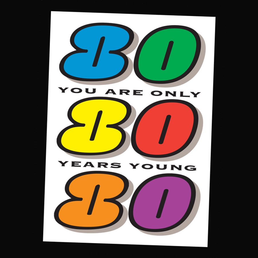 8 - AGES BIRTHDAY CARD - 80 YEARS