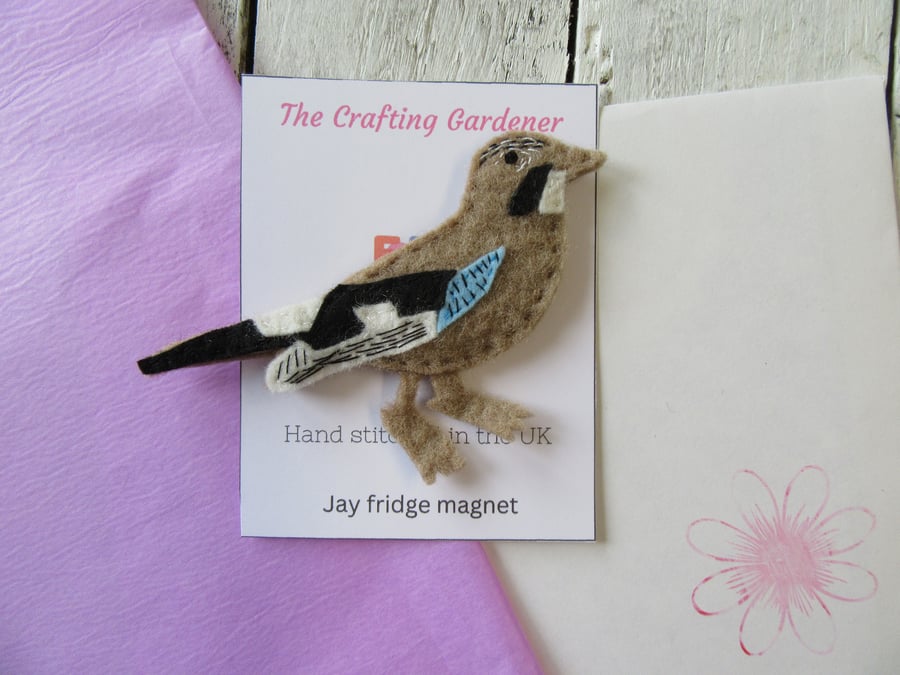 Jay fridge magnet, bird magnet, gift for bird watchers, Fathers day gift
