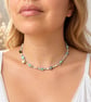 Handmade Larimar, Aquamarine & Pearl Choker – Natural Gemstone Necklace - Image 2