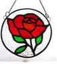 Rose Ring Suncatcher Stained Glass Red - Image 4