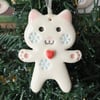 Snow cat Christmas decoration