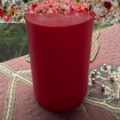 Set of 4 Red Christmas tree pots, fused glass display stands, 6.5mm slot