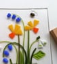 Spring floral illuminated panel, everlasting bouquet, glass art.  - Image 3