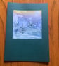 Hand painted Christmas Yule Card 'Icy Yulescape'