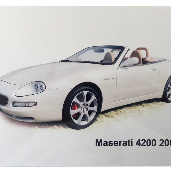 Maserati 4200 2001 - Aluminium Plaque - A5 or 203x304mm