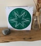 Original lino print card of sycamore seeds
