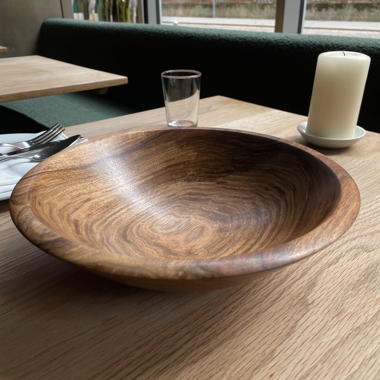 Large Walnut Fruit or Salad Bowl