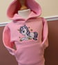 Unicorn pink hooded fleece