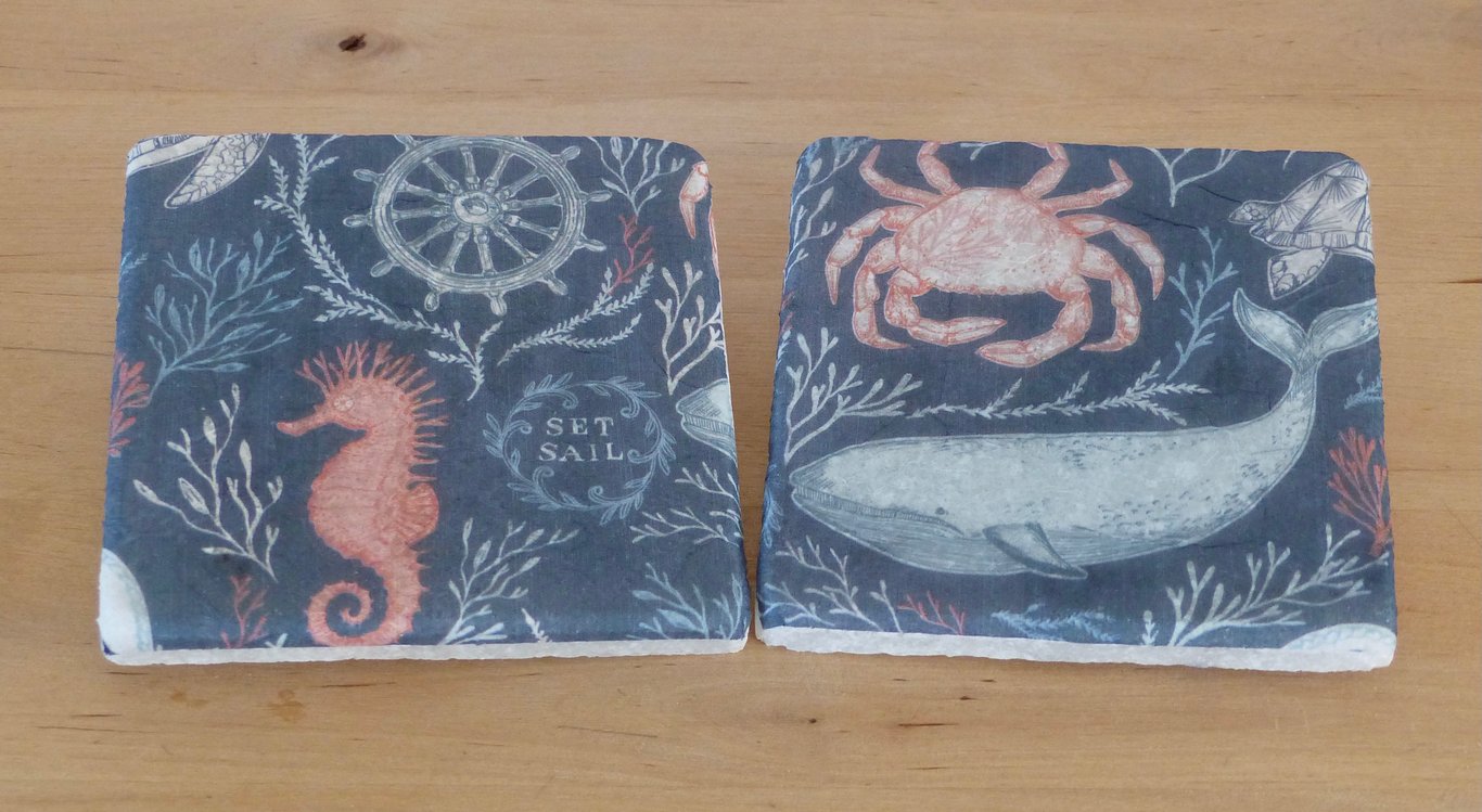 Marble 'Ocean' Coasters