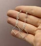 Geometric Mid Drop Earrings – Sterling Silver, Handmade - Image 1