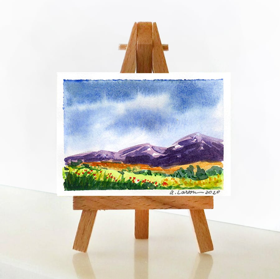 'Grass Gradient' - ACEO Original Mixed Media Painting