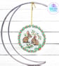 Rabbit mixed media hanging decoration. Rabbit ornament. Rabbit decoration. - Image 8