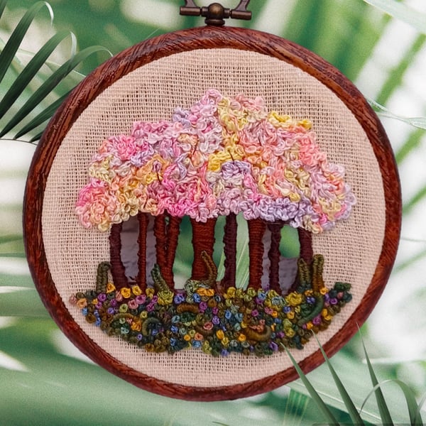 Tree Embroidery, Forest Embroidery, Embroidery Wall Art, Hardanger Embroidery, C