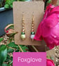 "Foxglove" - Sparkly beaded hook earrings 
