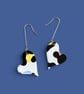 Animal Print Asymmetric Heart Statement Earrings