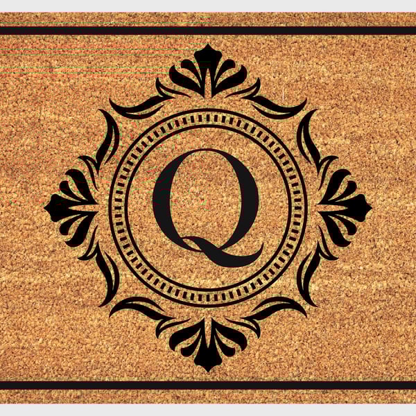 Q Letter Door Mat - Monogram Letter Q Welcome Mat - 3 Sizes