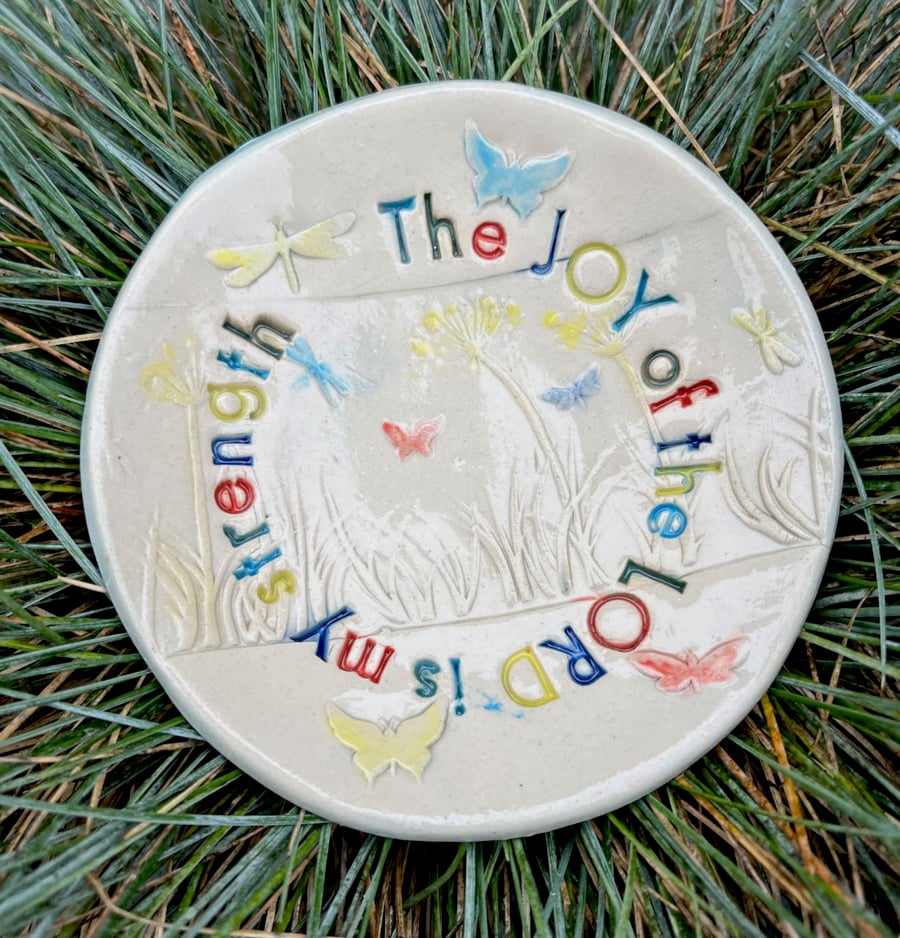 Handcrafted Ceramic Bible Verse Dish - ring dish, jewellery dish, favourite thin