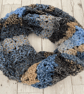 Blue Infinity Scarf - Handmade Chunky Crochet - Perfectly Imperfect - Image 8
