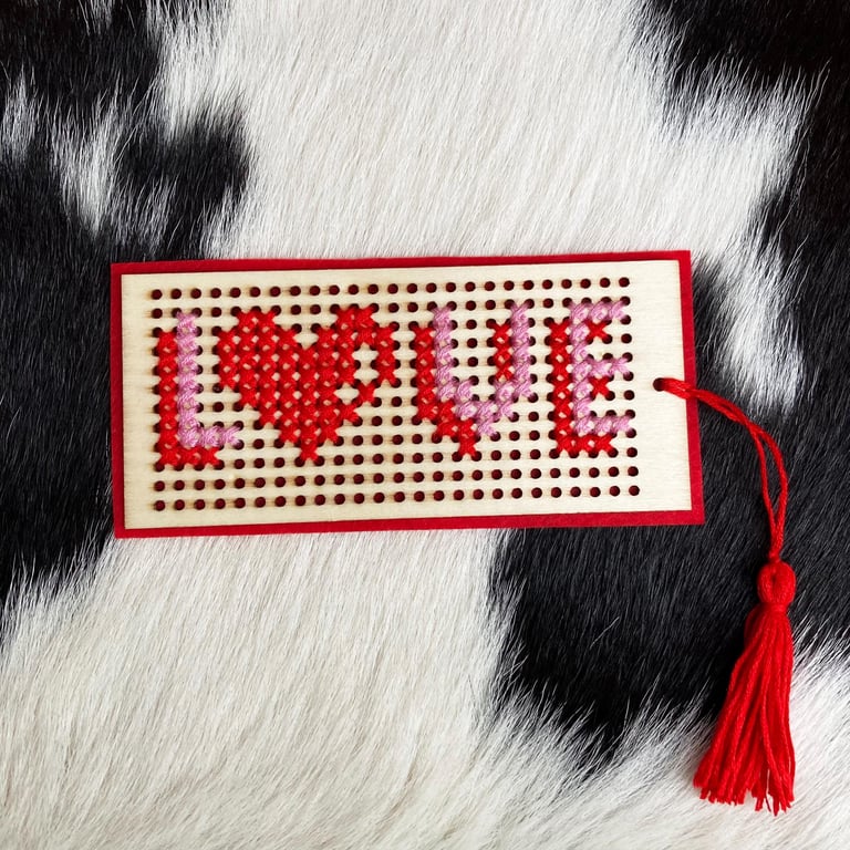 Cross Stitch Bookmark Kit - Love