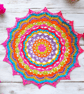 Large, bright crochet mandala doily table mat - Image 6