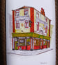 Shenanigans pub Liverpool watercolour print