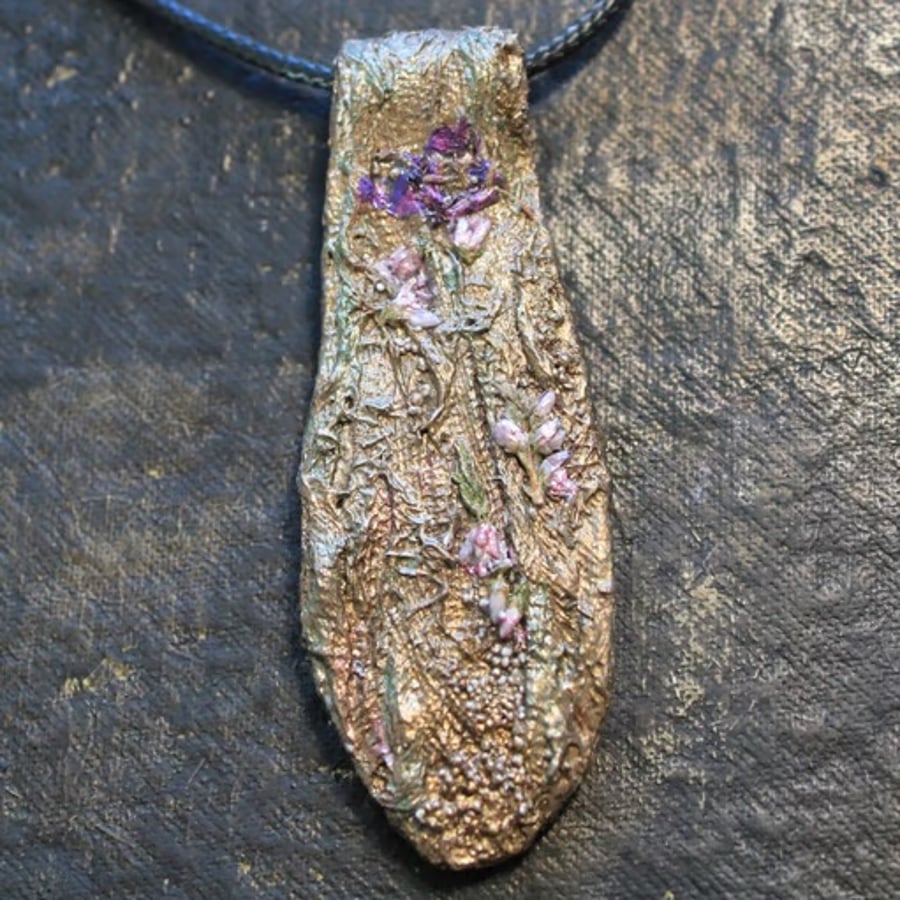 Handcrafted earth inspired wearable art pendant