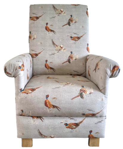 Pheasants Armchair Adult Chair Fryetts Birds Beige Accent Statement Kitchen 