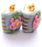 Polymer Clay Pale Blue Book Earrings - Image 1