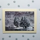 Snowy Scenery Large Photographic Card Size 7" x 5" Blank
