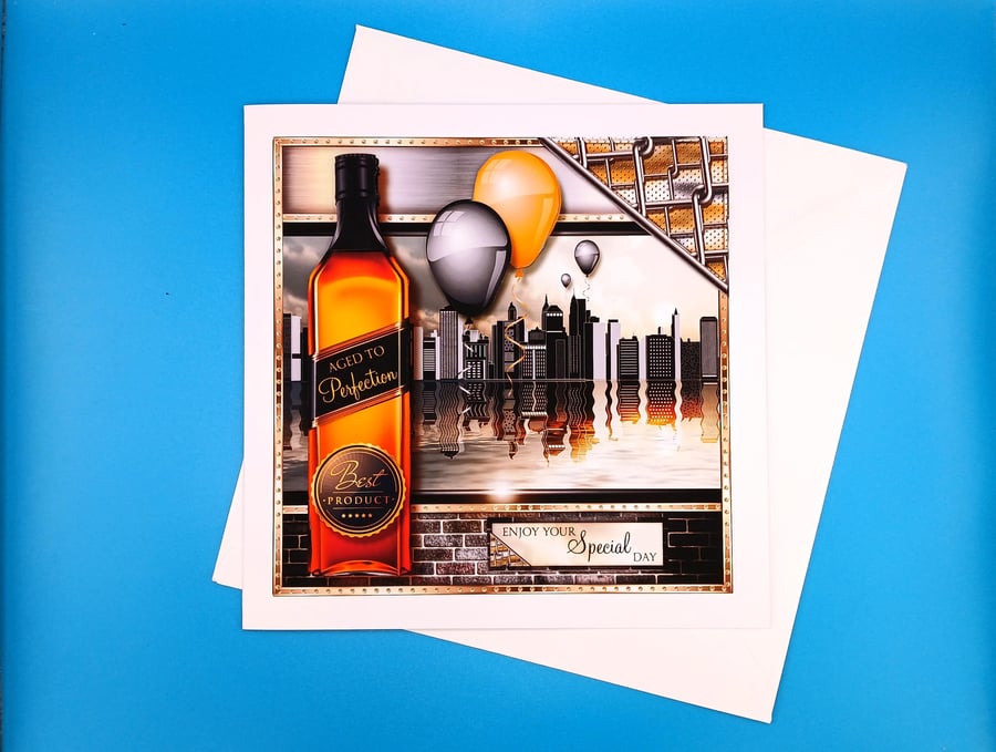 Birthday Card For Him,Decoupage