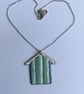 Hand Enamelled Broad Stripe Beach Hut Pendant  - Image 4
