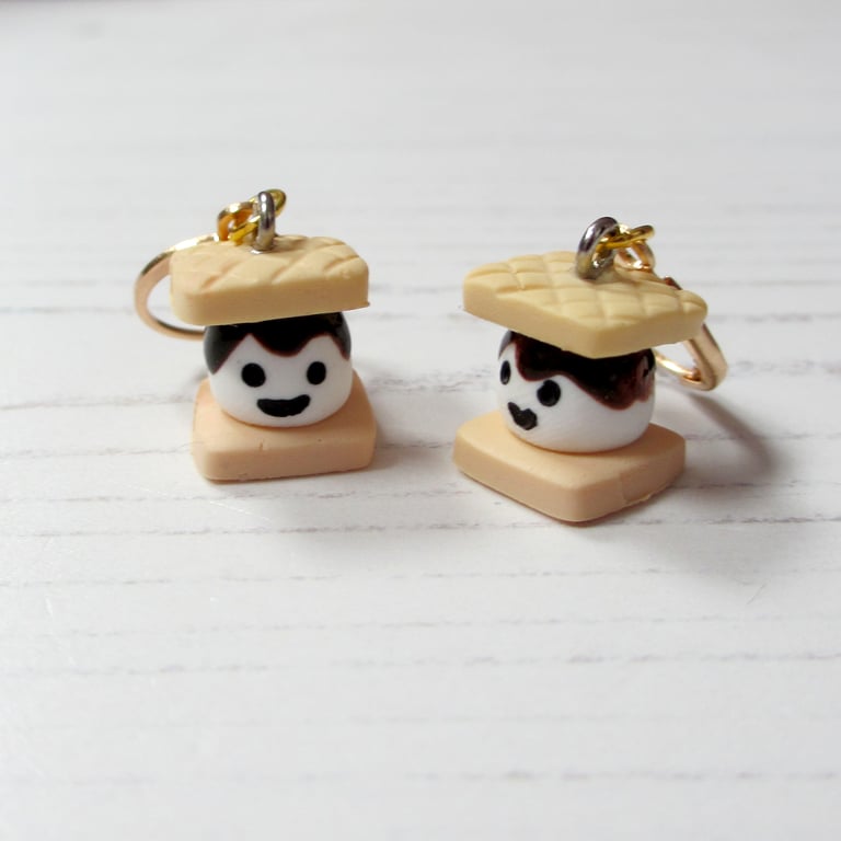 S'mores mini hoop earrings