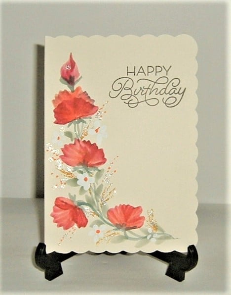 original hand painted floral Birthday card ( re... - Folksy