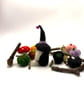 Handmade Halloween Needle Felted Wizard Gonk. White Beard Lavender Accents OOAk - Image 3