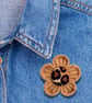 Flower Brooch, Brown Flower, Animal Print, Felt Flower  - Image 2